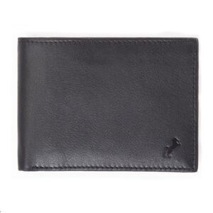 FIONTE RFID Black Men’s Genuine Leather  Protected Billfold Bifold Wallet